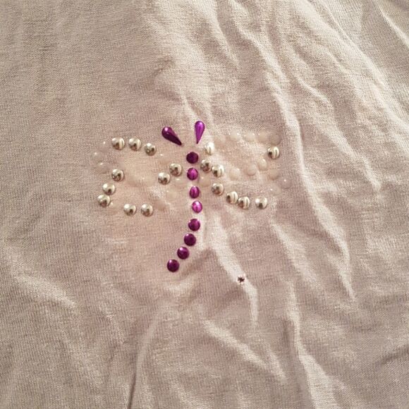 3/$20 H&M butterfly sz L grey top woman - Picture 3 of 8